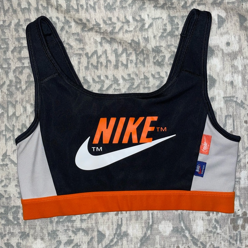 Nike Icon Clash Black and Orange Sports Bra